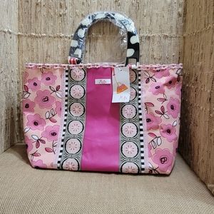 Meta Bright Floral Mixed Print Acrylic Tote